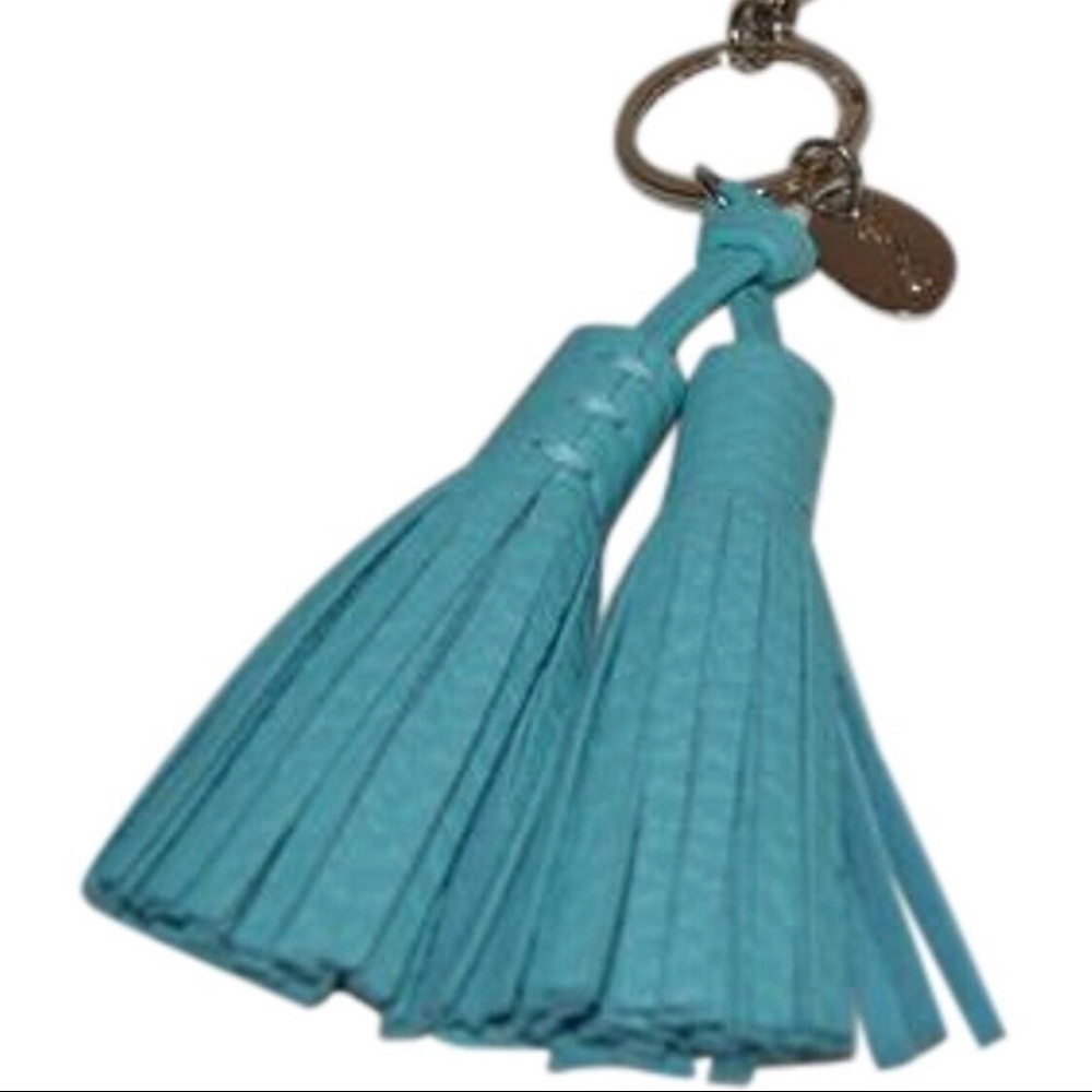 Turquoise Accessory Leather Purse Tassel Detail